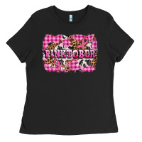 Black pinktober with cancer ribbon Ladies Tee - AdoDesignShop