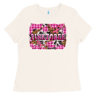 Bone pinktober with cancer ribbon Ladies Tee - AdoDesignShop