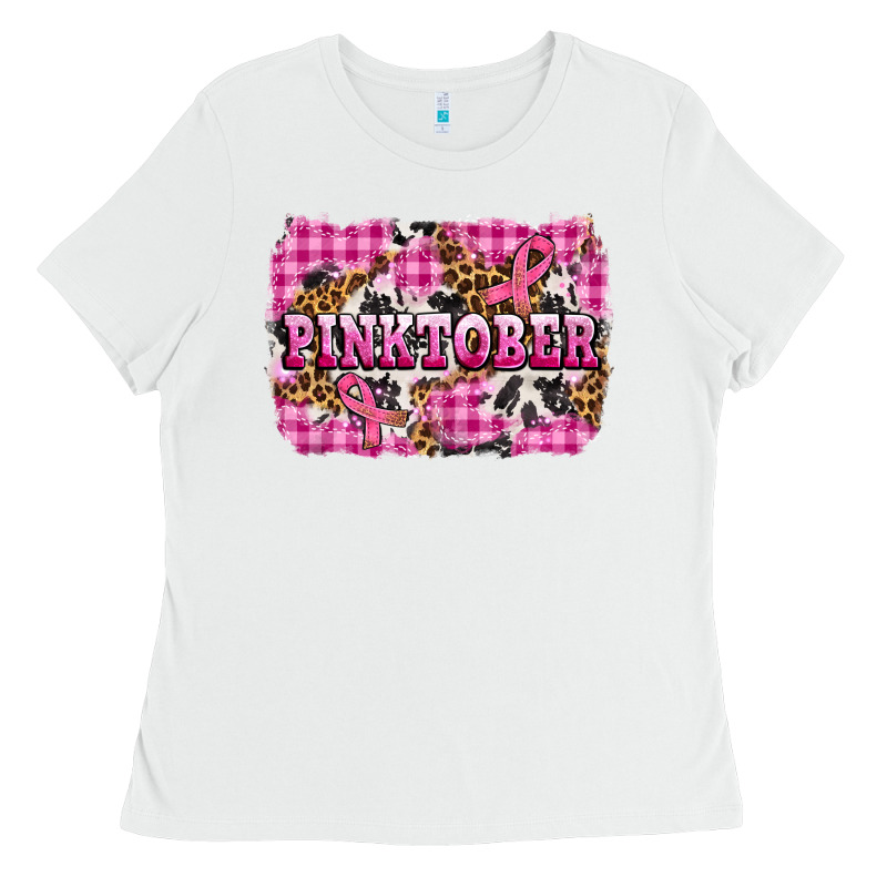 Pinktober With Cancer Ribbon Ladies Tee by AdoDesignShop | Teevron