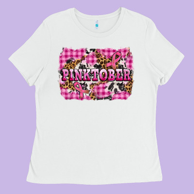 Pinktober With Cancer Ribbon Ladies Tee Designed By Adodesignshop