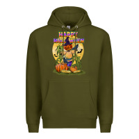 Army Green happy halloween Premium Hoodie - LillyAllenDesigns