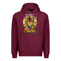 Burgundy happy halloween Premium Hoodie - LillyAllenDesigns