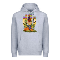 Heather Grey happy halloween Premium Hoodie - LillyAllenDesigns