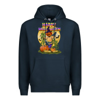 Navy happy halloween Premium Hoodie - LillyAllenDesigns