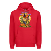 Red happy halloween Premium Hoodie - LillyAllenDesigns