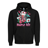 Black nurse gnomies nurse  life spring Zipper Hoodie - BarkalooDesign