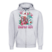 Heather Grey nurse gnomies nurse  life spring Zipper Hoodie - BarkalooDesign