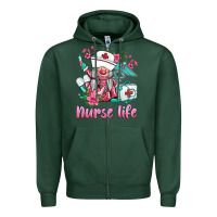 Sports Green nurse gnomies nurse  life spring Zipper Hoodie - BarkalooDesign