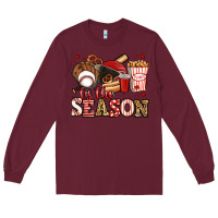 Burgundy tis the season baseball Long Sleeve Tee - Jasminsmagicworld