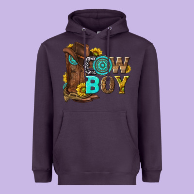 Western Cowboy Heavyweight Hoodie Designed By Nancycooperartshop