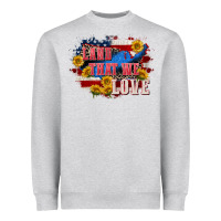 Heather Grey Land that we love 4th of july Heavyweight Sweatshirt - CowGirlArtShop