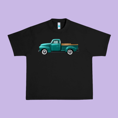 Western Truck Left Side View Urban Heavy Tee Designed By Fadigitalartstudio