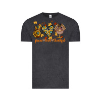 Vintage Black Peace Love Thankful Vintage Tee - CowhideDigitalArt