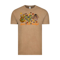 Vintage Coffee Peace Love Thankful Vintage Tee - CowhideDigitalArt