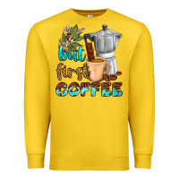 Lemon coffee cups but first coffee Premium Sweatshirt - NancyCooperArtShop