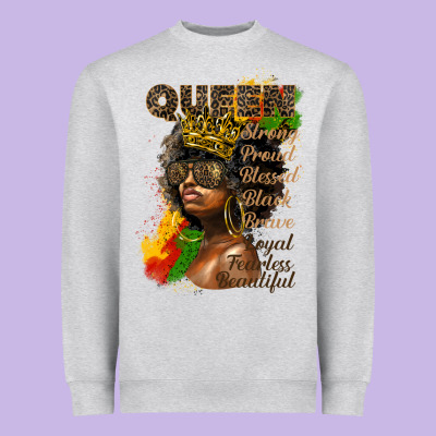 Afro Queen Juneteenth Heavyweight Sweatshirt Designed By Hra Design Shop