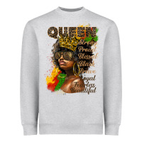 Heather Grey afro queen juneteenth Heavyweight Sweatshirt - HRA Design Shop