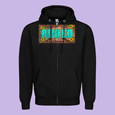 Western Rodeo Sunflowers Weapon  License Plate Template Zipper Hoodie Designed By Barkaloodesign