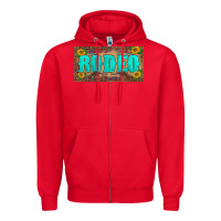 Red western rodeo sunflowers weapon  license plate template Zipper Hoodie - BarkalooDesign