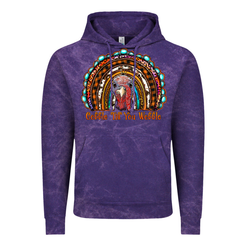 Gobble Till You Wobble Thanksgiving Rainbow Vintage Hoodie by RanaPortraitStore | Teevron