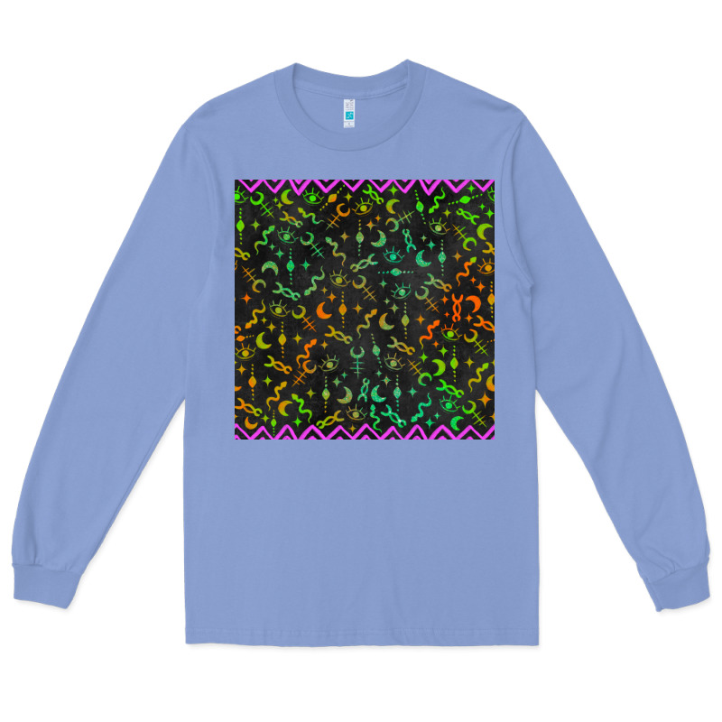 Halloween Witch Symbols Seamless Pattern Long Sleeve Tee by BundleAndBundleShop | Teevron