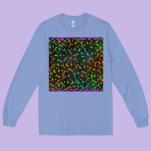 Halloween Witch Symbols Seamless Pattern Long Sleeve Tee Designed By Bundleandbundleshop