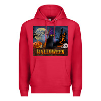 Cardinal Black Cat Halloween Premium Hoodie - LillyAllenDesigns