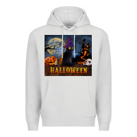 Dove Grey Black Cat Halloween Premium Hoodie - LillyAllenDesigns