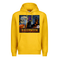Lemon Black Cat Halloween Premium Hoodie - LillyAllenDesigns
