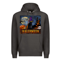 Smoke Black Cat Halloween Premium Hoodie - LillyAllenDesigns