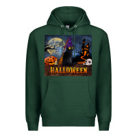 Sports Green Black Cat Halloween Premium Hoodie - LillyAllenDesigns