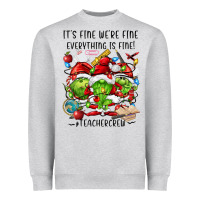 Heather Grey it's fine we're fine everythıng is fine! Heavyweight Sweatshirt - FaDigitalArtStudio