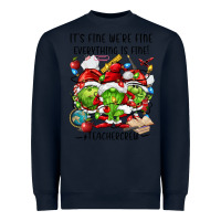 Navy it's fine we're fine everythıng is fine! Heavyweight Sweatshirt - FaDigitalArtStudio