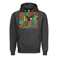 Charcoal Heather love autumn cow Zipper Hoodie - Jasminsmagicworld