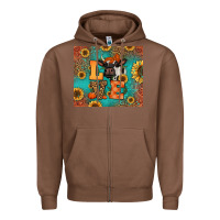 Chestnut love autumn cow Zipper Hoodie - Jasminsmagicworld