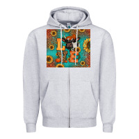 Heather Grey love autumn cow Zipper Hoodie - Jasminsmagicworld