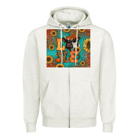 Oatmeal Heather love autumn cow Zipper Hoodie - Jasminsmagicworld