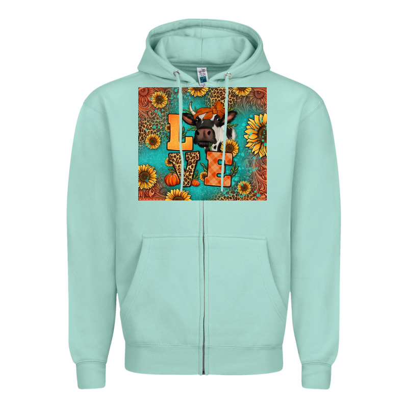 Love Autumn Cow Zipper Hoodie by Jasminsmagicworld | Teevron