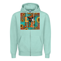 Seafoam love autumn cow Zipper Hoodie - Jasminsmagicworld