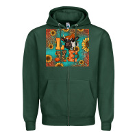 Sports Green love autumn cow Zipper Hoodie - Jasminsmagicworld