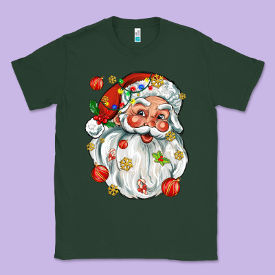 Santa With Little Christmas Classic Tee Designed By Adodesignshop