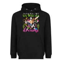 Black western rodeo cowgirl dreams Heavyweight Hoodie - NancyCooperArtShop