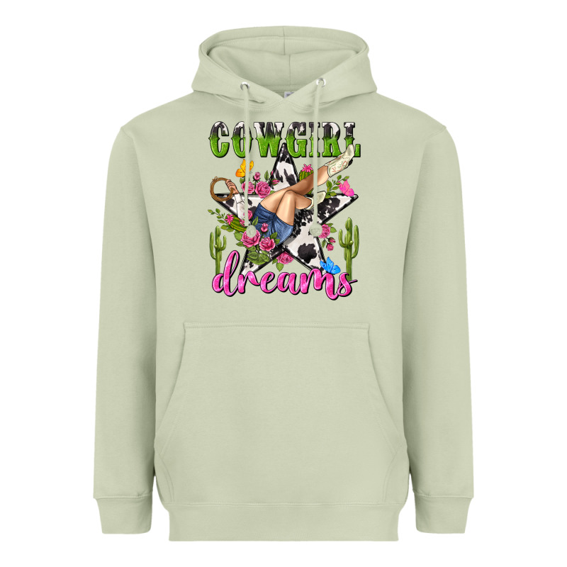 Western Rodeo Cowgirl Dreams Heavyweight Hoodie by NancyCooperArtShop | Teevron