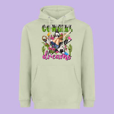 Western Rodeo Cowgirl Dreams Heavyweight Hoodie Designed By Nancycooperartshop
