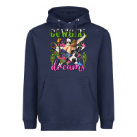 Navy western rodeo cowgirl dreams Heavyweight Hoodie - NancyCooperArtShop