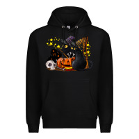 Black halloween black cats Premium Hoodie - LillyAllenDesigns