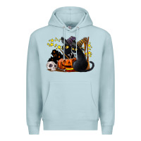 Blue Mist halloween black cats Premium Hoodie - LillyAllenDesigns