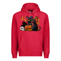 Cardinal halloween black cats Premium Hoodie - LillyAllenDesigns