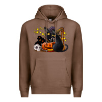 Chestnut halloween black cats Premium Hoodie - LillyAllenDesigns