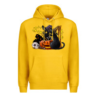 Lemon halloween black cats Premium Hoodie - LillyAllenDesigns